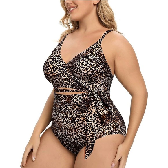 Daci Women Swinsuit One Piece Animal Print Tummy Control Size 16W - Picture 3 of 7